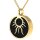 Asche Anhänger goldfarbenes rundes Medallion mit einer Sonne Gedenk Anhänger aus Edelstahl Gravur AP 252 Gold