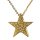 Asche Anhänger goldfarbener Stern mit einem Muster aus Edelstahl Gravur AP 508