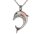 Asche Anhänger kleiner Delphin mit weißen Zirkonia-Steinen Silber aus Edelstahl AP 193 WZ