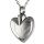 Herz in der Farbe Silber aus Edelstahl Asche Anhänger glänzend Gravur AP 534 Silber