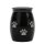 Micro Urne groß schwarzfarben aus Edelstahl mit Pfotenabdrücken MUL2 B