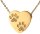 Charismatum® Asche Anhänger Herz Farbe Gold mit zwei Pfoten polierter Edelstahl Gravur AP 322 C Gold