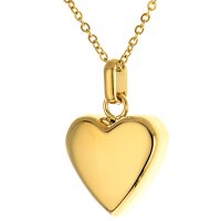  Charismatum® Asche Anhänger Herz in der Farbe Gold poliert aus Edelstahl Gravur AP 488 C G