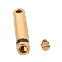 Charismatum® Asche Anhänger aus Titan Zylinder klein Farbe rosegold poliert mit einem Ring in schwarz T17 Rose