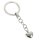 Schlüsselanhänger Herz Hochglanz poliert aus Edelstahl mit Schlüsselring in Silber AP683