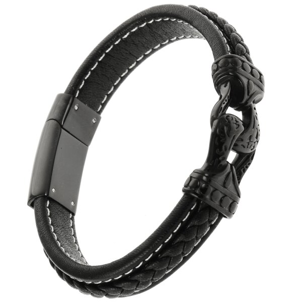 Charismatum® Asche Armband 18 cm aus Edelstahl sowie Leder Gravur AP695 18 cm