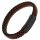 Charismatum® Asche Armband 21 cm aus Edelstahl sowie Leder, Rot abgesetz Gravur AP691 21 cm