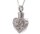 Gedenk Anhänger Herz mit Schleife aus Zirkoniasteinen in der Farbe Rosa aus Edelstahl Gravur AP 106