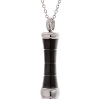 Geschwungener Zylinder in den Farben Schwarz Silber teils mattiert aus Edelstahl AP 138