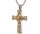 Kreuz aus Edelstahl Silber Gold verziert mit einem Herz Gravur AP 151
