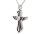 Kreuz mit Herz und Flügeln in Schwarz Silber aus Edelstahl AP 154