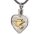 Herz aus poliertem Edelstahl mit einer Taube in der Farbe Gold Gravur AP 203