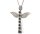 Kreuz mit Flügeln aus Edelstahl mit Zirkonia Steinen besetzt Gedenkanhänger AP 212