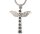 Kreuz mit Flügeln aus Edelstahl mit Zirkonia Steinen besetzt Gedenkanhänger AP 212