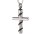Kleines Kreuz Silber Schwarz abgesetzt aus Edelstahl Hochglanz poliert AP 231