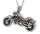 Gedenk Anhänger kleines Motorrad in Silber Schwarz Gedenk Anhänger aus Edelstahl Memorial AP 268