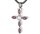 Kreuz Silber mit 5 violetten Steinen Gedenk Anhänger aus Edelstahl AP 278