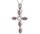 Kreuz Silber mit 5 violetten Steinen Gedenk Anhänger aus Edelstahl AP 278