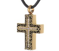 Kreuz in der Farbe Gold mit Zirkonia Steinen aus...