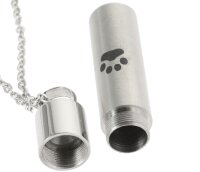 Zylinder Silber mattiert Verschluss poliert Gedenk Anhänger aus Edelstahl AP 319