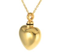 Charismatum® Herz als Asche Anhänger in der Farbe Gold hohl aus Edelstahl AP 320 C