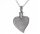 Asche Anhänger Herz mit einer flachen Perlmutt Einlage aus Edelstahl Gravur AP 343