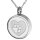 Gedenk Anhänger rundes Medallion mit Herz und einem Pfoten Abdruck aus Edelstahl Gravur AP 357