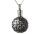 Asche Anhänger rundes Medallion mit Muster schwarz abgesetzt aus Edelstahl AP 358
