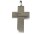 Asche Anhänger Kreuz Silber matt gebürstet aus Edelstahl mit Zirkonia Steinen Gravur AP 52