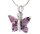 Asche Anhänger kleiner Schmetterling mit Lila Zirkonia Steinen aus Edelstahl AP 54