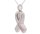 Asche Anhänger Schleife Farbe Silber matt mit Rosa Zirkonia Steinen aus Edelstahl AP 59