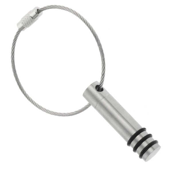 Schlüssel Asche Anhänger Zylinder mit Kautschuk Ringen Matt gebürstet aus Edelstahl AP 64S