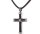 Asche Anhänger Kreuz in Schwarz Silber abgesetzt Hochglanz poliert aus Edelstahl AP 88