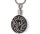 Asche Anhänger zum Befüllen rundes Medallion poliert in Silber Schwarz mit Muster Gravur AP 98