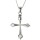Charismatum® 925 Sterling Silber Asche Anhänger Kreuz mit drei Zirkonia Steinen Hochglanz poliert APS 12