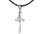 Charismatum® 925 Sterling Silber Asche Anhänger Kreuz mit Flügeln und einem Zirkonia Stein APS 5
