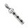 Charismatum® Schlüssel Asche Anhänger Titan Zylinder klein poliert mit Karabiner, Pfotenabdrücken in schwarz T13 K