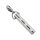 Charismatum® Schlüssel Asche Anhänger Titan Zylinder klein poliert mit Pfotenabdrücken in weiß T12 K