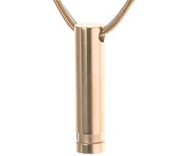 Charismatum® Asche Anhänger aus Titan Zylinder klein Farbe rosegold poliert mit einem Ring T 20