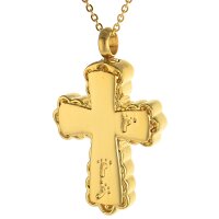 Kreuz als Gedenk Anhänger in der Farbe Gold aus...
