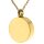 Asche Anhänger Medallion rund mit Pfote Farbe des Anhängers Gold aus Edelstahl Gravur AP 428