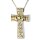 Kreuz mit Herz und Dreifaltigkeits Zeichen goldfarben abgesetzt aus Edelstahl Gedenk Anhänger Gravur AP 316 G